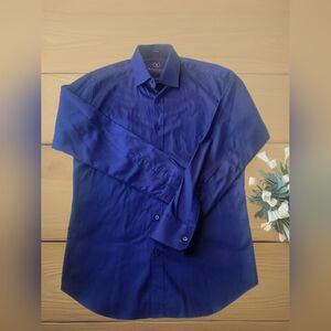 BUGATCHI UOMO Men's Classic Fit Cardenal Purple Flip Cuff Long Sleeve Shirt